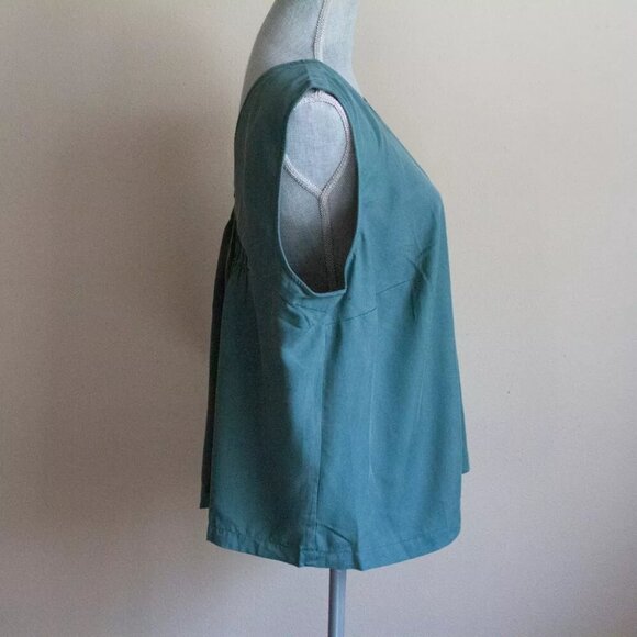 Ann Taylor LOFT PLUS Shirred Back Shell - Teal - Size 16 Plus - Picture 5 of 6